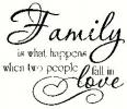 Family is what happens when two people fall in love vinyl decal